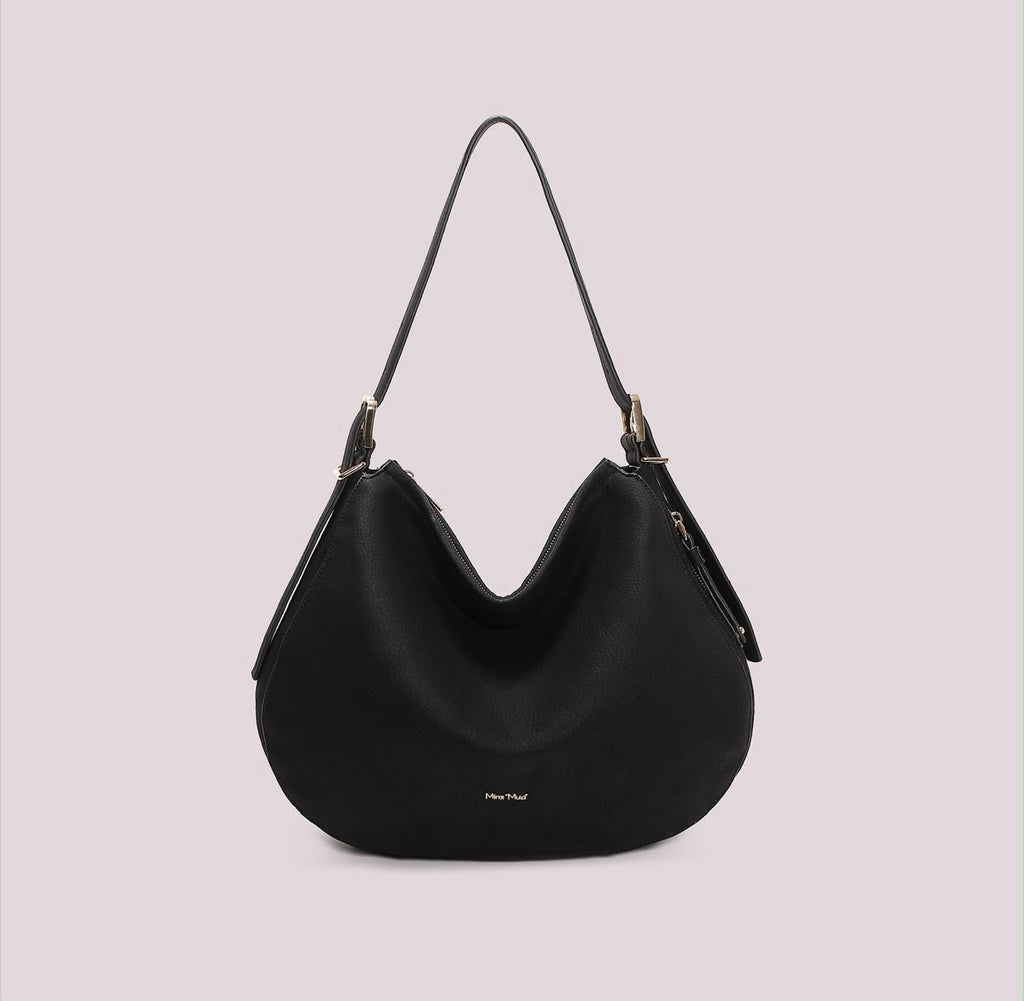 BORSA A SPALLA  CON FIANCHI EFFETTO CAMOSCIO- MIMI’ MUA’