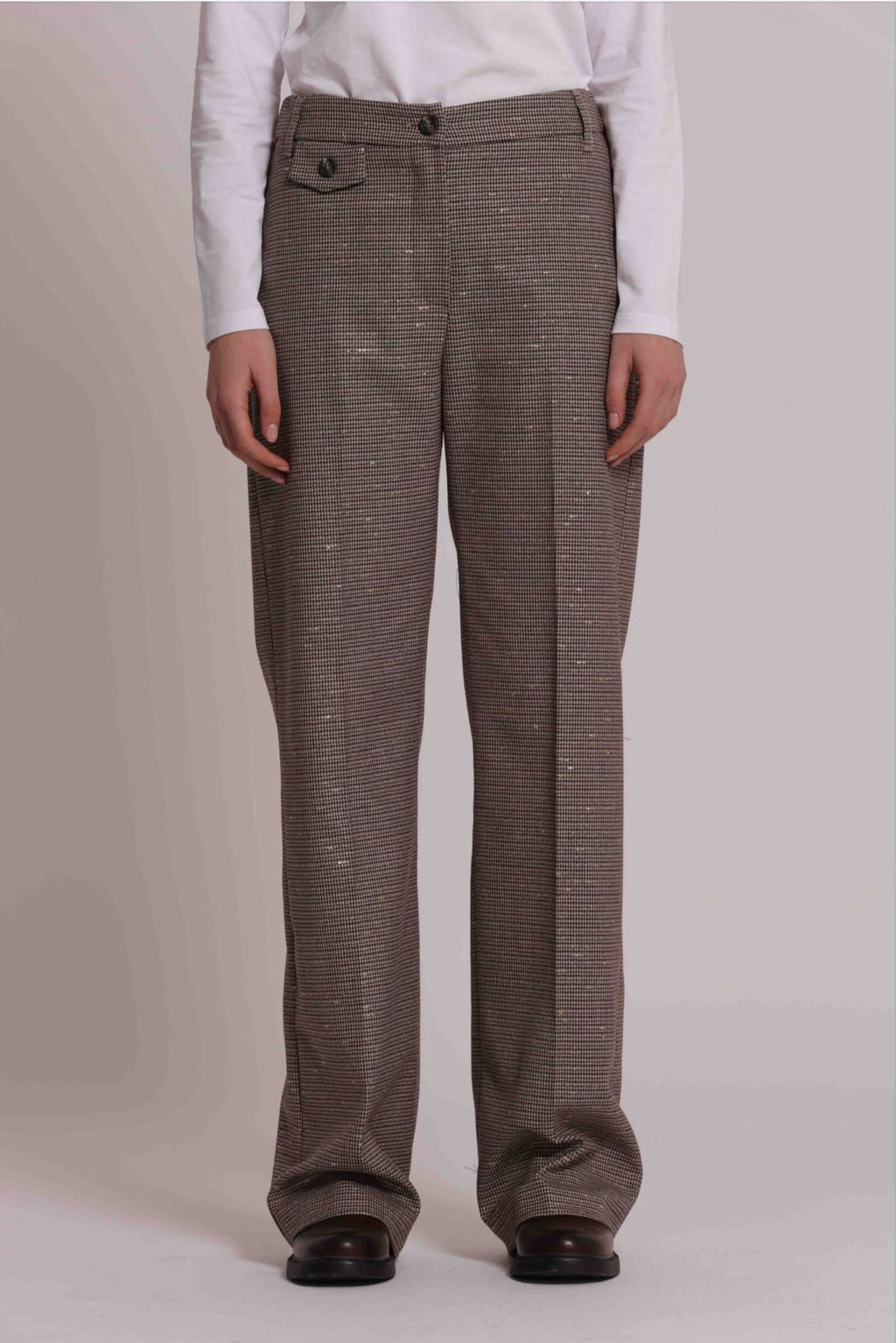 GIACCA BOMBER IN PIED DE POULE LUREX-COMPLETO CON PANTALONE NELLA SEZIONE PANTALONI
